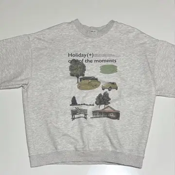 Holiday(+) 프린트 맨투맨 그레이