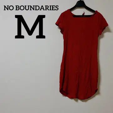 NO BOUNDARIES [ M ] 레드 빨간색 반팔 미니 원피스 스커트