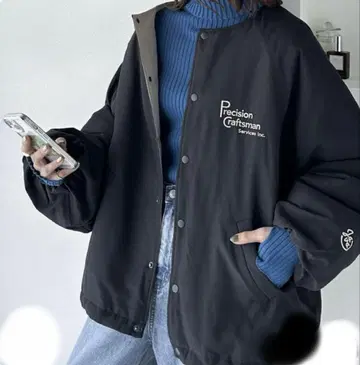 JAVA 로고 자수 충전솜 오버 사이즈 블루종 L 사이즈