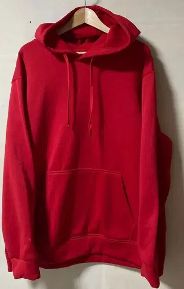빨간색 무지 후드티 후디 속기모 남성용 XL