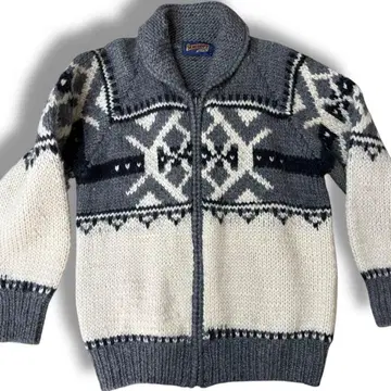 L 마초프 카우치 스웨터 노르딕 무늬 집업 두툼한