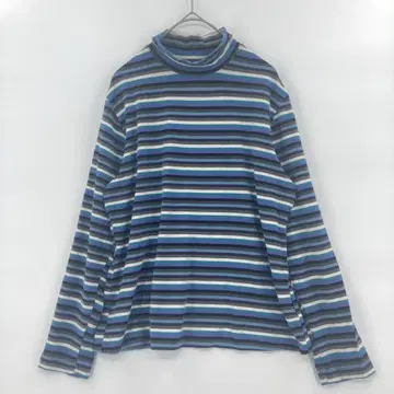 터틀넥 보더 T셔츠 M