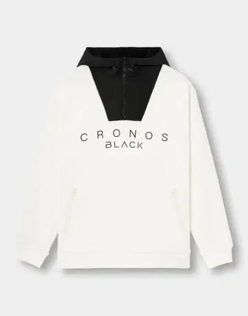 CRONOS BLACK SHIFT HOODIE [ M.WHITE ]