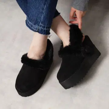 ESPERANZA 통굽 2WAY 페이크 무스탕 블랙 LL