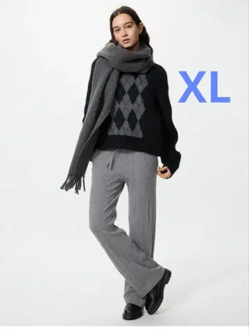 유니클로 워셔블 니트 케이블 팬츠 긴 길이