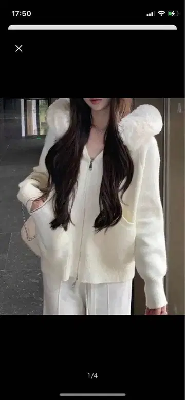 SHEIN 퍼 후드티 니트 스웨터 아우터 여성용 XL