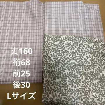 워셔블 기모노 코몬 격자 무늬 겹침 미사용 새상품