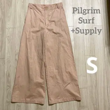 필그림 서프+서플라이 린넨 혼방 와이드 팬츠 핑크 S 일본제