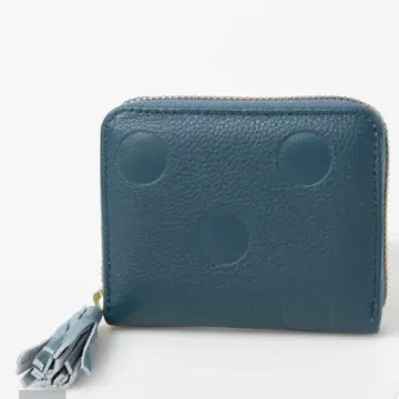 미사용 새상품 페르케 도트 무늬 접이식 지갑 파랑 블루