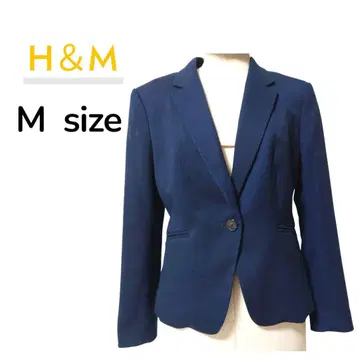 에이치앤엠 테일러드 자켓 1버튼 네이비 ( M ) 출퇴근 봄 소재