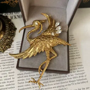 미국제 빈티지 브로치 큰 새