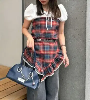 차오패닉 멀티 WAY 체크 프릴 빅 스카프