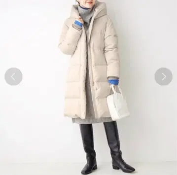 IENA 롱 다운 후드 부착