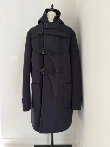 네이비 더플 코트 후드 부착