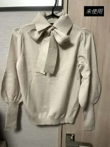 [ 미사용 ] SNIDEL 스나이델 리본 오비 니트 F