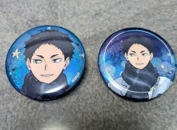 하이큐!! 코스모 월드 랜덤 홀로그램 캔 배지 아카아시 케이지 세트