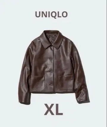 UNIQLO 코팅 숏 자켓 (브라운)
