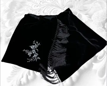 아름다운 대형 숄 벨벳 블랙 자수 새상품