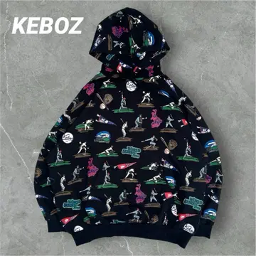 [ 레어 디자인 ] Keboz 후드티 풀오버 올 패턴 야구 XL 새상품급
