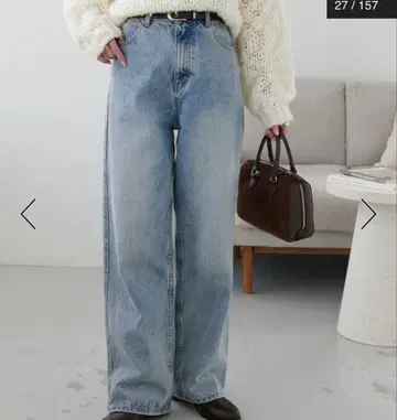 Discoat US 코튼 데님 스트레이트 팬츠 디스코트 색스 블루