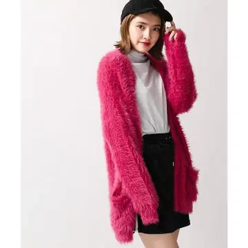 새상품 미사용 WEGO 페더 가디건 핑크