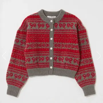 RIBBON FAIR ISLE KNIT 가디건