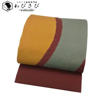 나고야 오비 염색 분할 크레이프 원단 리큐쥐색 O-5866