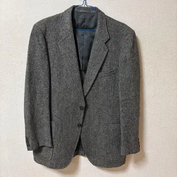 울 혼방 헤링본 무늬 테일러드 자켓