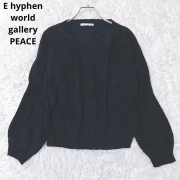 하이픈월드 갤러리 피스 긴팔 니트 풀오버 스웨터 리브