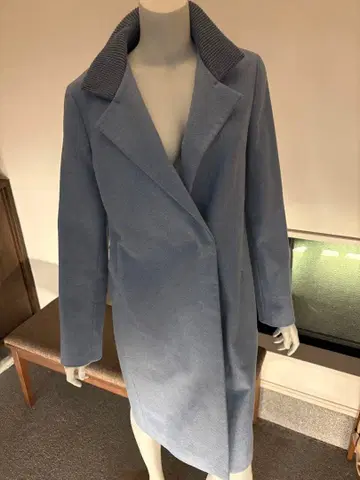 (끈 벨트 없음) ESCADA 에스카다 스포츠 블루 울 코트 36