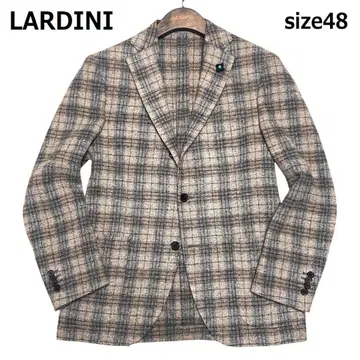 라르디니 트위드 테일러드 자켓 48 실크 혼방 베이지 브라운