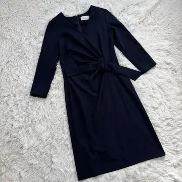 [ 완판템 ] 근년 케이미 더블 저지 V넥 데일리 원피스 네이비