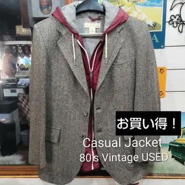 트위드 캐주얼 자켓 80s Vintage USED 새상품급