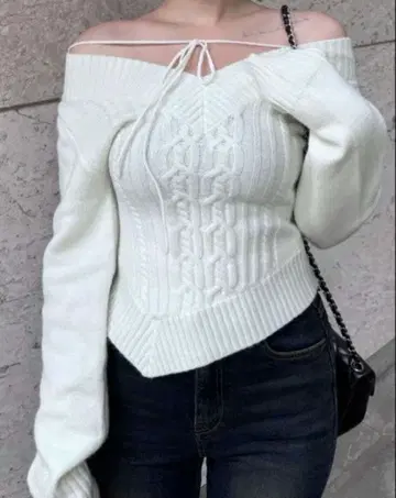 yilon 케이블 리본 니트 이로 니트 상의