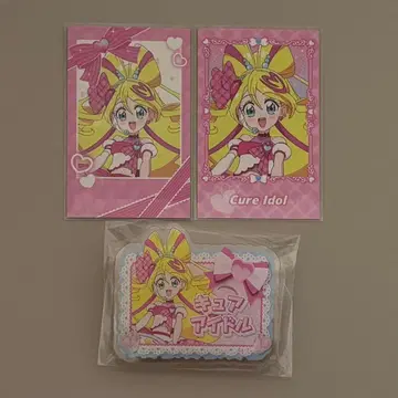 큐어 아이돌 3종 세트 아크릴 네임 배지 미니 포토 카드