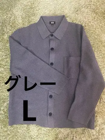 UNIQLO 밀라노 리브 셔츠 가디건 / 그레이