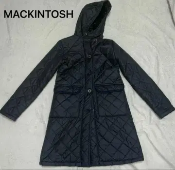 MACKINTOSH 블랙 롱 코트 후드 부착 퀼팅 코트