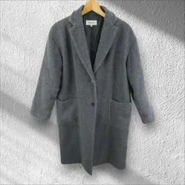 글로벌 워크 울 혼방 체스터 코트 L 그레이 오버 사이즈 [ Z26 ]