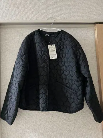 ZARA 하트 퀼팅 자켓 블랙 L