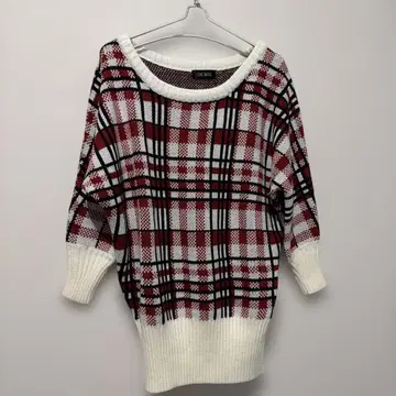 CHIC MUSE 체크 무늬 니트 스웨터