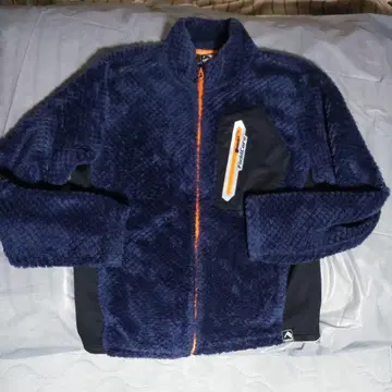 네이비 플리스 자켓 오렌지 지퍼