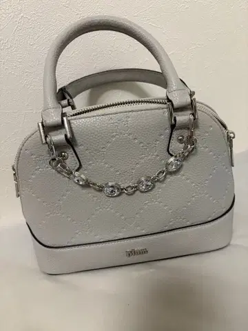 pium 비쥬 장식 pium 모노그램 미니 백 블루 그레이