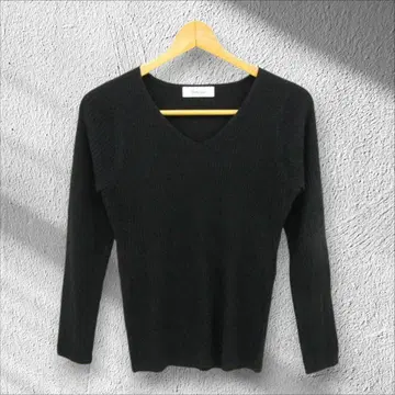 셰리 아일랜드 V넥 리브 니트 블랙 M 슬림 한국 Y2K [ Z29 ]