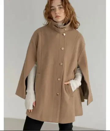 Re:EDIT 스텐카라 코트 케이프 코트 허리 벨트 포함 모카