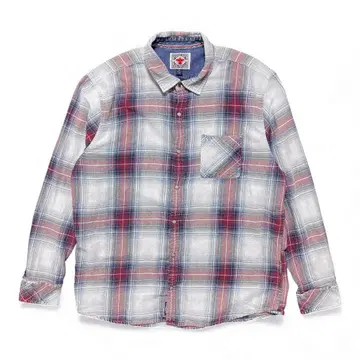 빈티지 코튼 체크 무늬 라이트 플란넬 플란넬 셔츠 긴팔 셔츠