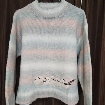 그라니프 graniph 시마연가 자수 그라데이션 니트 빅 스웨터 M