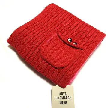 [택 포함 새상품] 유니클로 x 안야 힌드마치 히트텍 니트 머플러