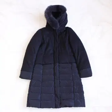 DAMA collection 캐시미어 절개 다운 코트 네이비 퍼