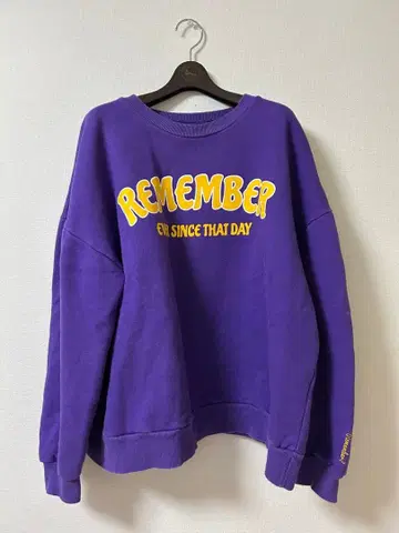 REMEMBER 오버 사이즈 퍼플 트레이닝복 남성용 여성용