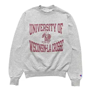 USA 구제 의류 챔피온 위스콘신 대학교 칼리지 맨투맨 트레이닝복